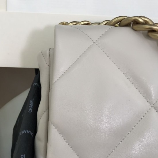 Dettagli perfetti Borsa Large 19 in lana tweed con patta AS1161 AS1160 Beige Dupe Perfetta Cloni Firmate Dettagli perfetti Borsa Large 19 in lana tweed con patta AS1161 AS1160 Beige imitazioni