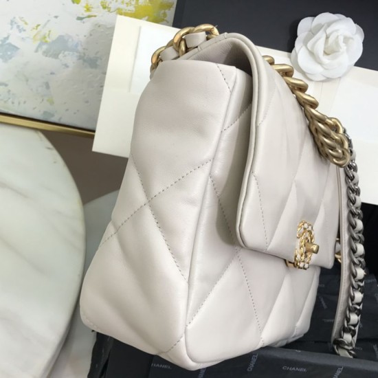 Dettagli perfetti Borsa Large 19 in lana tweed con patta AS1161 AS1160 Beige Dupe Perfetta Cloni Firmate Dettagli perfetti Borsa Large 19 in lana tweed con patta AS1161 AS1160 Beige imitazioni