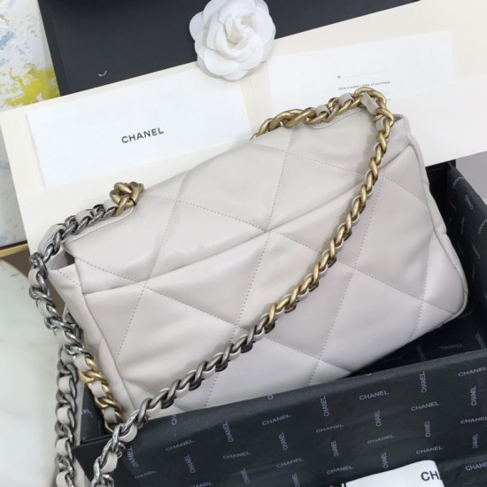 Dettagli perfetti Borsa Large 19 in lana tweed con patta AS1161 AS1160 Beige Dupe Perfetta Cloni Firmate Dettagli perfetti Borsa Large 19 in lana tweed con patta AS1161 AS1160 Beige imitazioni