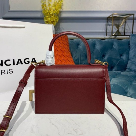 Borsa a tracolla Satchel Sharp XS Balenciaga Bordeaux Dupe Perfetta Cloni Firmate Borsa a tracolla Satchel Sharp XS Balenciaga Bordeaux imitazioni