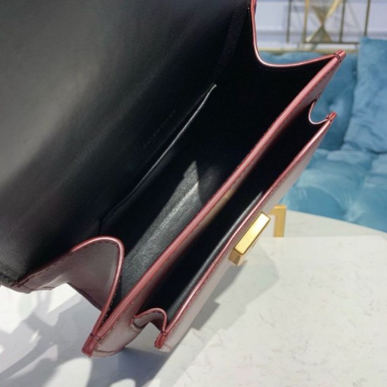 Borsa a tracolla Satchel Sharp XS Balenciaga Bordeaux Dupe Perfetta Cloni Firmate Borsa a tracolla Satchel Sharp XS Balenciaga Bordeaux imitazioni