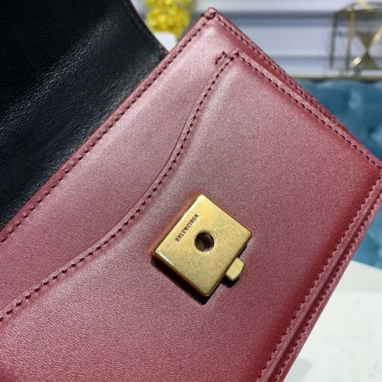 Borsa a tracolla Satchel Sharp XS Balenciaga Bordeaux Dupe Perfetta Cloni Firmate Borsa a tracolla Satchel Sharp XS Balenciaga Bordeaux imitazioni