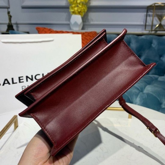 Borsa a tracolla Satchel Sharp XS Balenciaga Bordeaux Dupe Perfetta Cloni Firmate Borsa a tracolla Satchel Sharp XS Balenciaga Bordeaux imitazioni