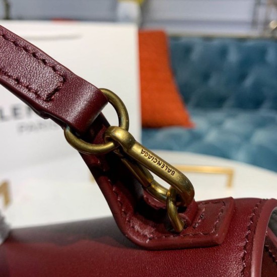 Borsa a tracolla Satchel Sharp XS Balenciaga Bordeaux Dupe Perfetta Cloni Firmate Borsa a tracolla Satchel Sharp XS Balenciaga Bordeaux imitazioni
