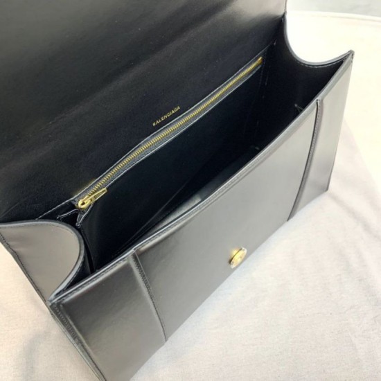 Borsa a tracolla media Clessidra Balenciaga nera Dupe Perfetta Cloni Firmate Borsa a tracolla media Clessidra Balenciaga nera imitazioni