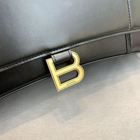 Borsa a tracolla media Clessidra Balenciaga nera Dupe Perfetta Cloni Firmate Borsa a tracolla media Clessidra Balenciaga nera imitazioni