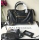 Cloni Firmate Balenciaga Classic Metallic Edge City Borsa agnello con fessure nere imitazioni