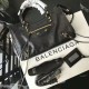 Cloni Firmate Balenciaga Classic Metallic Edge City Borsa agnello con fessure nere imitazioni