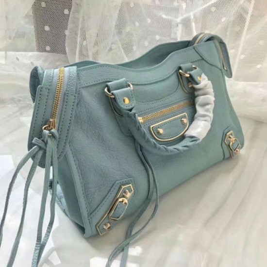 Borse Firmate Replica Balenciaga Classic Metallic Edge City agnello azzurra Dupe Perfetta Cloni Firmate Borse Firmate Replica Balenciaga Classic Metallic Edge City agnello azzurra imitazioni