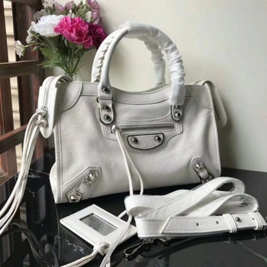 Borsa Balenciaga Classic Metallic Edge City agnello bianca Dupe Perfetta Cloni Firmate Borsa Balenciaga Classic Metallic Edge City agnello bianca imitazioni