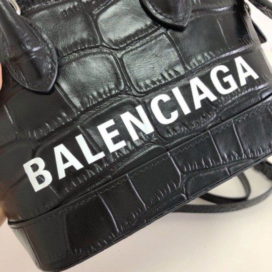 Imitazioni borse griffate a tracolla Balenciaga Ville XXS in pelle stampata coccodrillo nera Dupe Perfetta Cloni Firmate Imitazioni borse griffate a tracolla Balenciaga Ville XXS in pelle stampata coccodrillo nera imitazioni