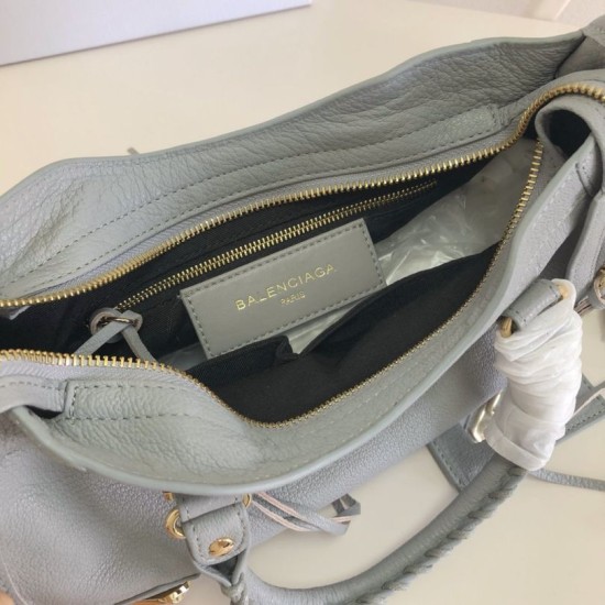 Borsa da città Balenciaga Classic con bordo metallizzato azzurro Dupe Perfetta Cloni Firmate Borsa da città Balenciaga Classic con bordo metallizzato azzurro imitazioni