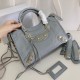 Borsa da città Balenciaga Classic con bordo metallizzato azzurro Dupe Perfetta Cloni Firmate Borsa da città Balenciaga Classic con bordo metallizzato azzurro imitazioni