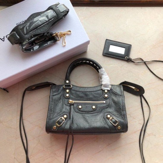 Balenciaga 295S Classic Mini City Gold Verde scuro Dupe Perfetta Cloni Firmate Balenciaga 295S Classic Mini City Gold Verde scuro imitazioni