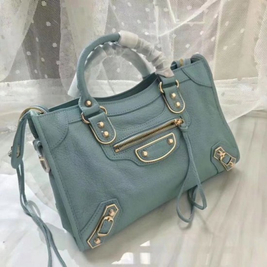 Borse Firmate Replica Balenciaga Classic Metallic Edge City agnello azzurra Dupe Perfetta Cloni Firmate Borse Firmate Replica Balenciaga Classic Metallic Edge City agnello azzurra imitazioni