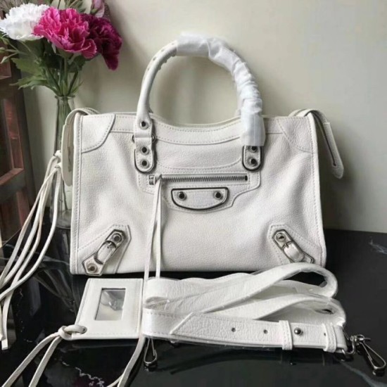 Borsa Balenciaga Classic Metallic Edge City agnello bianca Dupe Perfetta Cloni Firmate Borsa Balenciaga Classic Metallic Edge City agnello bianca imitazioni