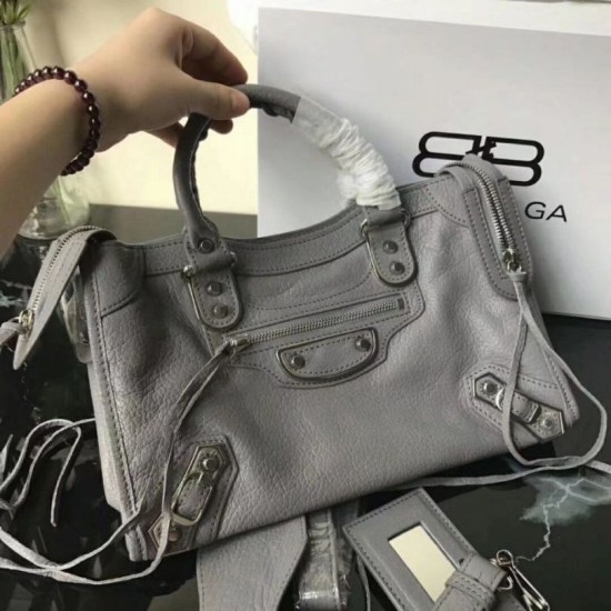 Borsa Balenciaga Classic Metallic Edge City agnello grigia Dupe Perfetta Cloni Firmate Borsa Balenciaga Classic Metallic Edge City agnello grigia imitazioni