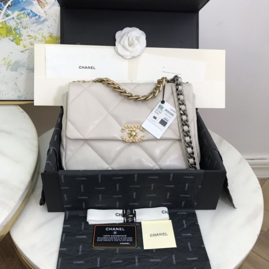 Dettagli perfetti Borsa Large 19 in lana tweed con patta AS1161 AS1160 Beige Dupe Perfetta Cloni Firmate Dettagli perfetti Borsa Large 19 in lana tweed con patta AS1161 AS1160 Beige imitazioni