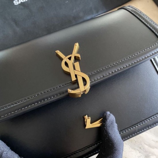 Borsa YSL Saint Laurent Solferino media con monogramma nera Dupe Perfetta Cloni Firmate Borsa YSL Saint Laurent Solferino media con monogramma nera imitazioni