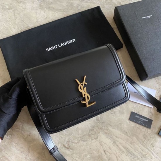 Borsa YSL Saint Laurent Solferino media con monogramma nera Dupe Perfetta Cloni Firmate Borsa YSL Saint Laurent Solferino media con monogramma nera imitazioni