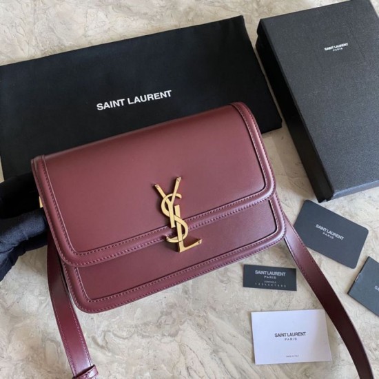 YSL Saint Laurent Solferino Medium Monogram Satchel Bag Claret Dupe Perfetta Cloni Firmate YSL Saint Laurent Solferino Medium Monogram Satchel Bag Claret imitazioni