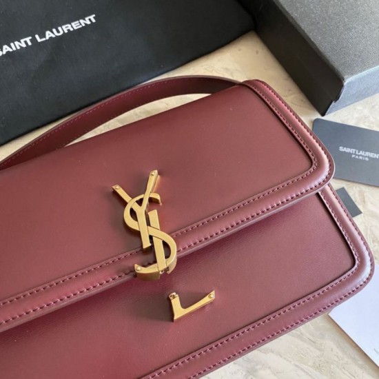 YSL Saint Laurent Solferino Medium Monogram Satchel Bag Claret Dupe Perfetta Cloni Firmate YSL Saint Laurent Solferino Medium Monogram Satchel Bag Claret imitazioni