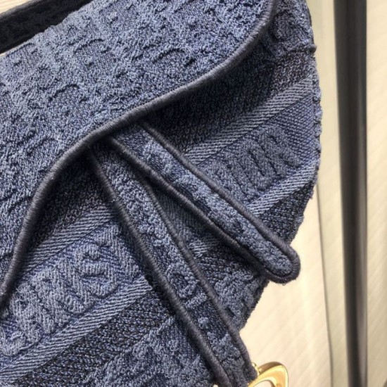 Cloni Firmate Borsa Replica da Saddle Christian Dior M0446 Blu imitazioni
