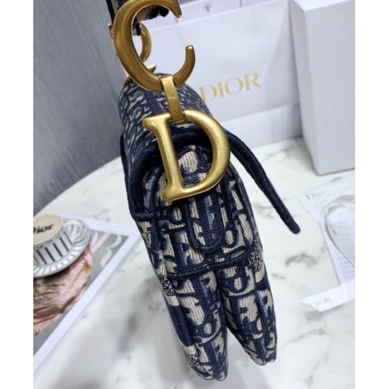 Sella Christian Dior Borsa obliqua originale in tela ricamata Blu scuro Dupe Perfetta Cloni Firmate Sella Christian Dior Borsa obliqua originale in tela ricamata Blu scuro imitazioni