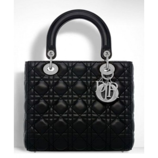 Replica Dior Lady Dior Medium Classic Tote Borse Con agnello nero Dior Lady Dior Medium Classic Tote Borse Con agnello nero imitazioni perfette
