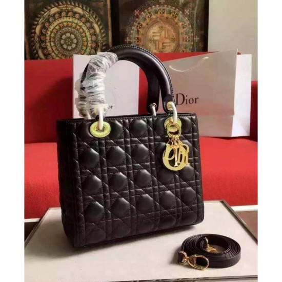 Replica Dior Lady Dior Medium Classic Tote Borse Con agnello nero Dior Lady Dior Medium Classic Tote Borse Con agnello nero imitazioni perfette