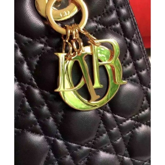 Replica Dior Lady Dior Medium Classic Tote Borse Con agnello nero Dior Lady Dior Medium Classic Tote Borse Con agnello nero imitazioni perfette