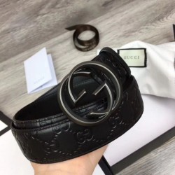 Cintura Signature uomo con fibbia a G Black 411924 Hardware nero Cintura Signature uomo con fibbia a G Black 411924 Hardware nero