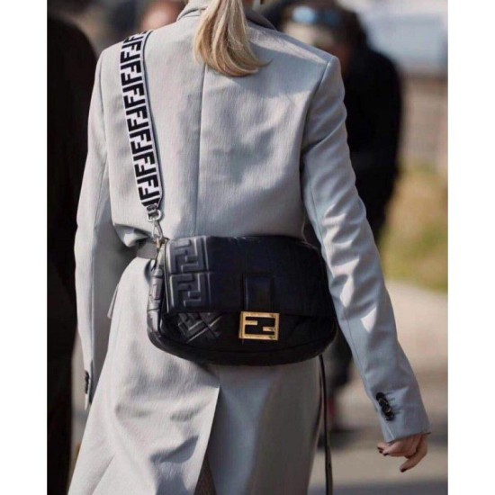 Replica Borsa baguette grande con logo FF nera Outlet Borsa baguette grande con logo FF nera imitazioni perfette