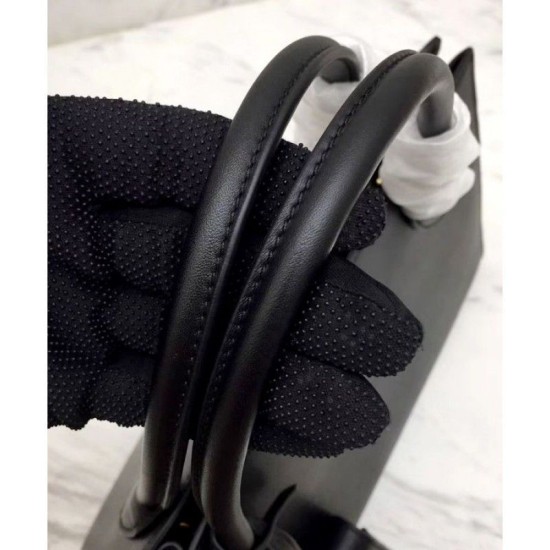 Borsa a mano monocromatica Saffiano Prada nera Borsa a mano monocromatica Saffiano Prada nera