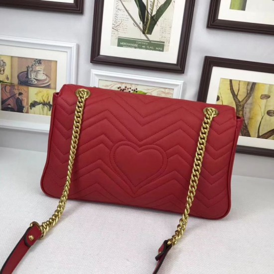 Borse A Tracolla GG Marmont Medium Matelassé 443496 Rosso Borse A Tracolla GG Marmont Medium Matelassé 443496 Rosso
