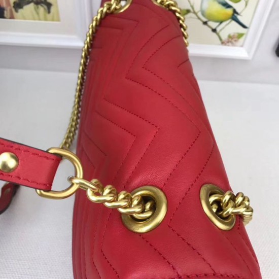 Borse A Tracolla GG Marmont Medium Matelassé 443496 Rosso Borse A Tracolla GG Marmont Medium Matelassé 443496 Rosso