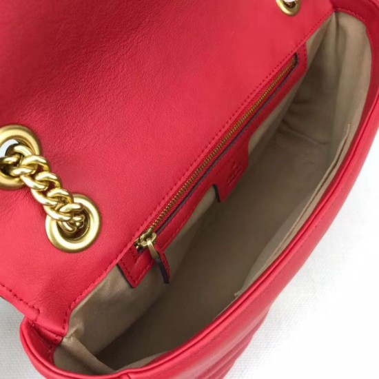 Borse A Tracolla GG Marmont Medium Matelassé 443496 Rosso Borse A Tracolla GG Marmont Medium Matelassé 443496 Rosso
