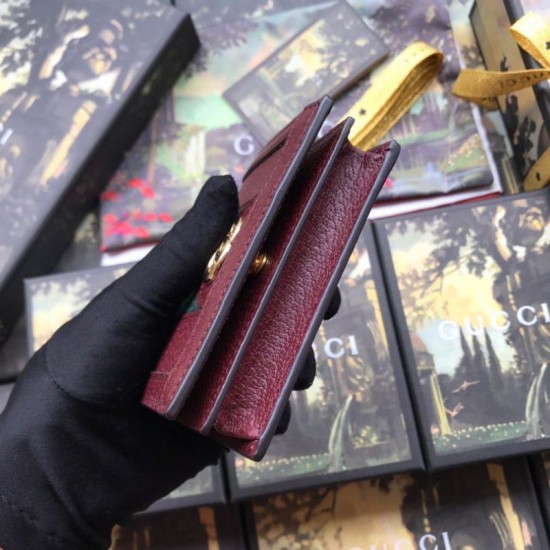 Riproduzione Fedele Pari replica Ophidia GG Card Case 523155 Marrone imitazioni Replica Alta Qualità Pari Ophidia GG Card Case 523155 Marrone
