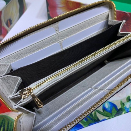 Alta gamma replica imitazione Portafoglio Zumi in pelle granulosa con cerniera 570661 bianco imitazioni perfette