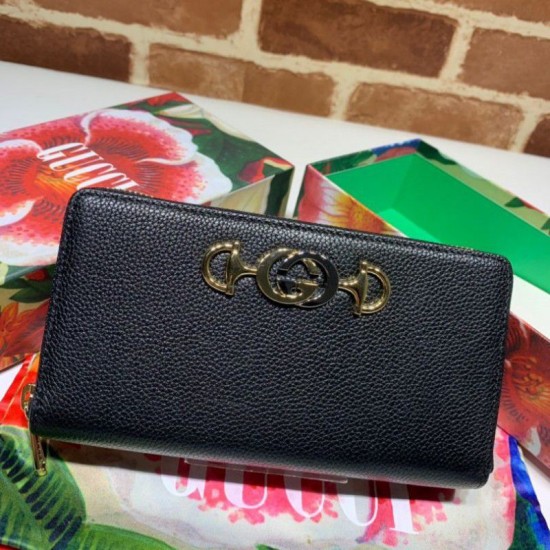 Replica Borsa Portafoglio Zumi in pelle granulosa con cerniera 570661 nero Outlet replica Portafoglio Zumi in pelle granulosa con cerniera 570661 nero imitazioni perfette