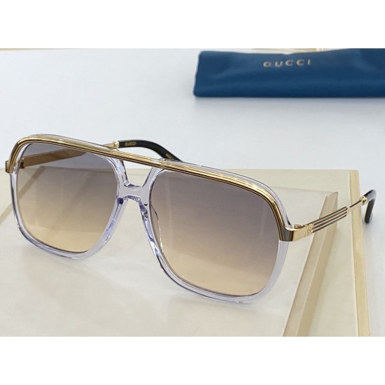 Dupe GG0200S Occhiali da sole quadrati Glod / Brown imitazioni perfette Replica GG0200S Occhiali da sole quadrati Glod / Brown Griffate