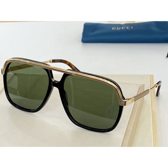 Replica GG0200S Occhiali da sole quadrati Glod / Brown Griffate