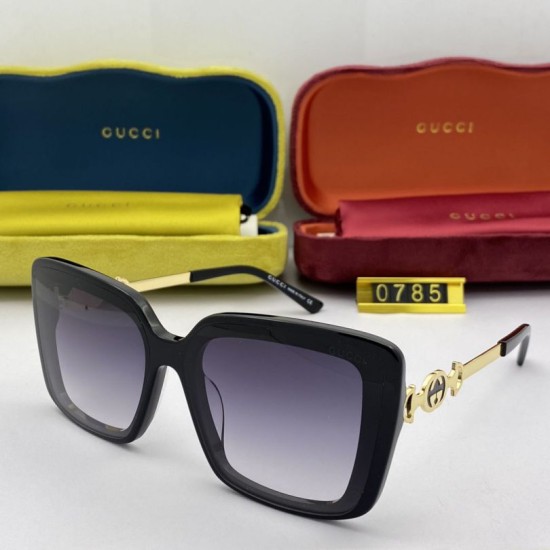 Dupe Occhiali da sole quadrati GG0785 Nero / grigi imitazioni perfette Replica Occhiali da sole quadrati GG0785 Nero / grigi Griffate