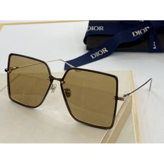 Replica Occhiali da sole quadrati sfumati Dior Marroni Griffate