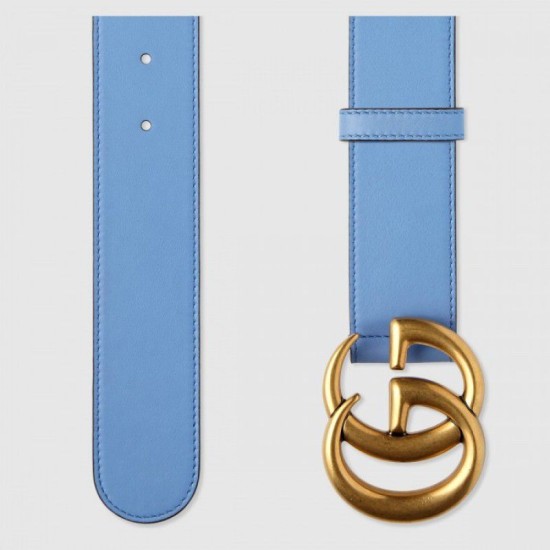 Replica Cintura in pelle con fibbia Double G blu 400593 Outlet Cintura in pelle con fibbia Double G blu 400593 imitazioni perfette