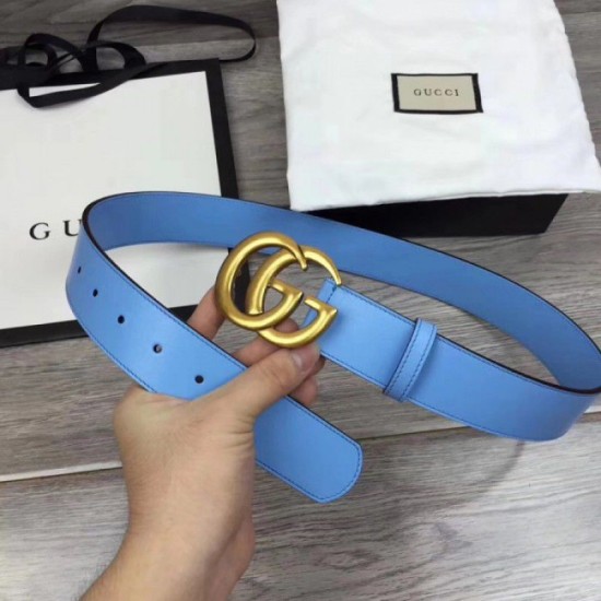 Replica Cintura in pelle con fibbia Double G blu 400593 Outlet Cintura in pelle con fibbia Double G blu 400593 imitazioni perfette