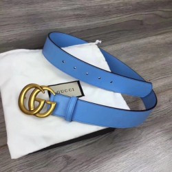 Replica Cintura in pelle con fibbia Double G blu 400593 Outlet Cintura in pelle con fibbia Double G blu 400593 imitazioni perfette