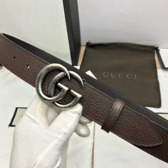 Replica Cintura in pelle con fibbia Double G marrone 406831 Outlet Cintura in pelle con fibbia Double G marrone 406831 imitazioni perfette