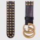 Replica Pari Cintura in pelle nera con fibbia doppia G e borchie 409402 Outlet Pari replica Cintura in pelle nera con fibbia doppia G e borchie 409402 imitazioni perfette