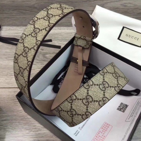 Replica Alta gamma Cintura GG Supreme con fibbia G beige marrone 411924 Outlet Alta gamma replica Cintura GG Supreme con fibbia G beige marrone 411924 imitazioni perfette